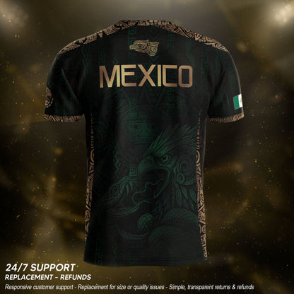 Mexico Green Gold Aztec Eagle Warrior Soccer Jersey